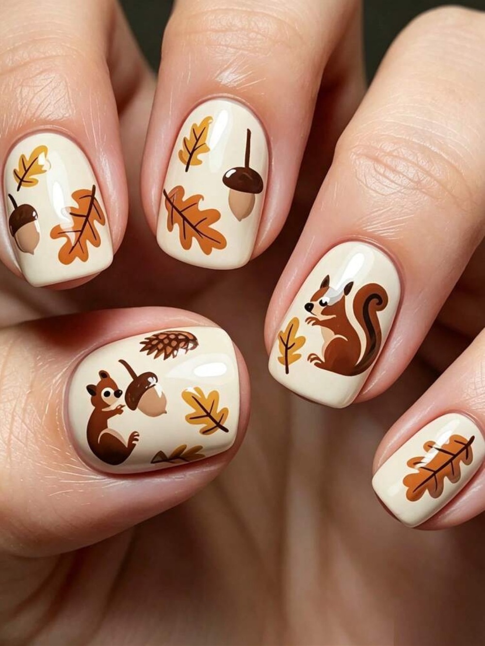 Squirrel Autumn Press-On Nails 💅🏻